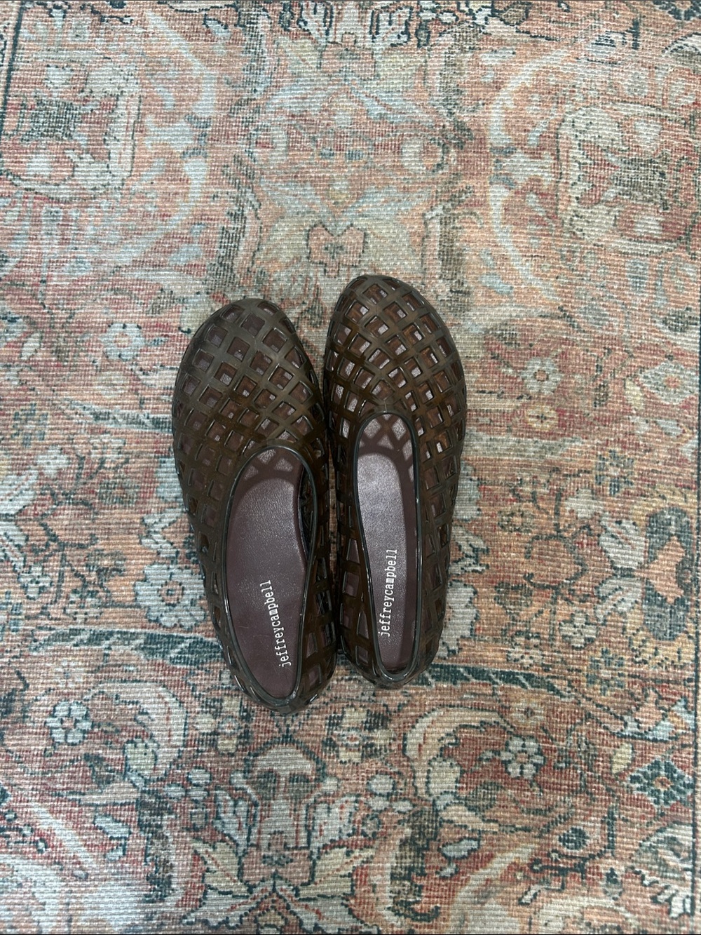 Jeffrey Campbell Dark Brown Jelly Slip-On Mules